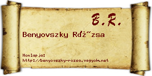 Benyovszky Rózsa névjegykártya