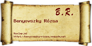 Benyovszky Rózsa névjegykártya