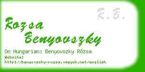 rozsa benyovszky business card