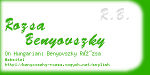 rozsa benyovszky business card